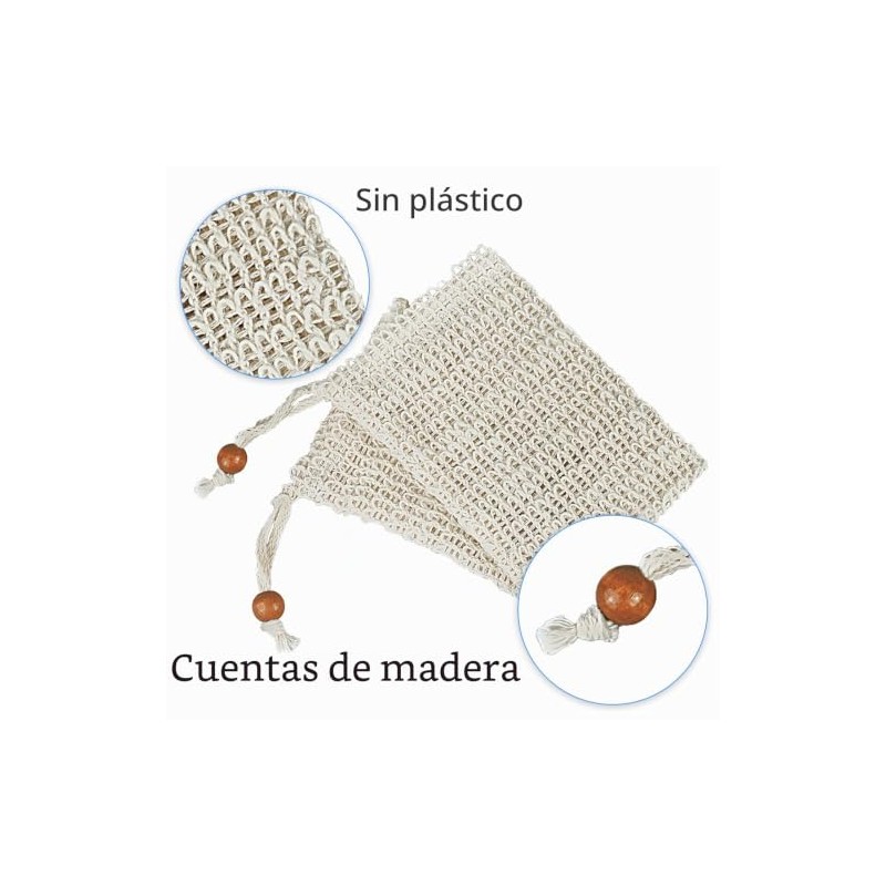 50 soap bags mesh exfoliating, 100% natural sisal soap pouch,