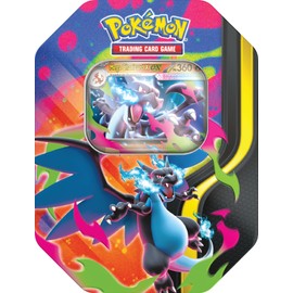 Pokémon: scatola da collezione Mega Charizard/Mega Charizard X-ex del GCC Pokémon (quattro buste di espansione e una carta promozionale olografica), Edizione in Italiano