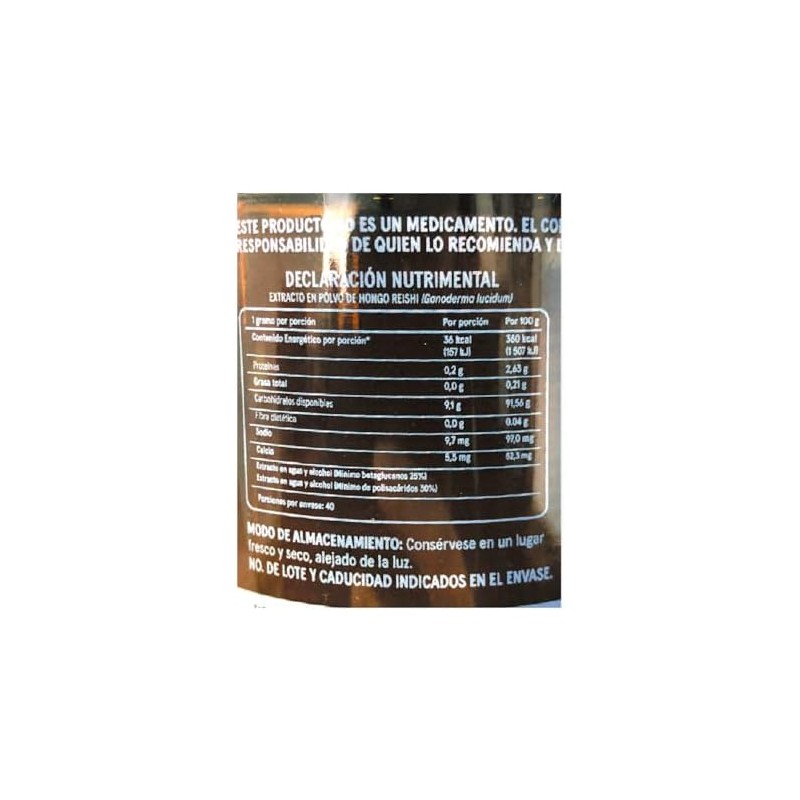 Commons Hongo Reishi en polvo, Suplemento Alimenticio, 50g