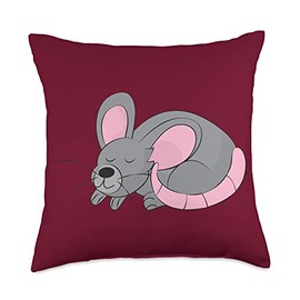 Kaisi Drawing, Snooze, Snooze, Dream Sleep, Dream Pajamas, Children's Snooze Light, Mouse Sleep Throw Pillow, 18x18, Multicolor