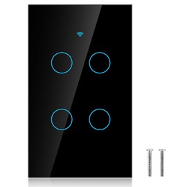 Sonew WiFi Interruptor de Pantalla táctil, Interruptor Remoto con Teclas táctiles Altamente sensibles, Adecuado para AC de 4 vías(Negro)