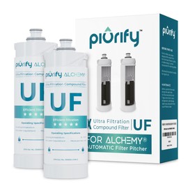 PIURIFY 2-Pack Replacement UF+ Carbon Filters for Alchemy Automatic Filter Pitcher - 1 Year Supply