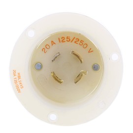 Hubbell HBL2415 Twist-Lock Flanged Inlet, 3P, 4W, NEMA L14-20P, 125/250V, 20A