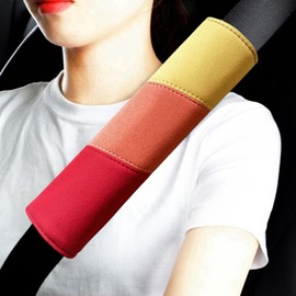 QZXIAOGU 2Pcs Suede Universal Car Seat Belt Pads Cover Compatible with Toyota TRD Camry RAV4 Corolla Tacoma Interior Accessories (T)