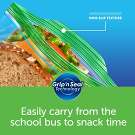 Ziploc Sandwich and Snack Bags, Storage Bags for On the Go Freshness, Grip 'n Seal Technology for Easier Grip, Open, and Close, 40 Count