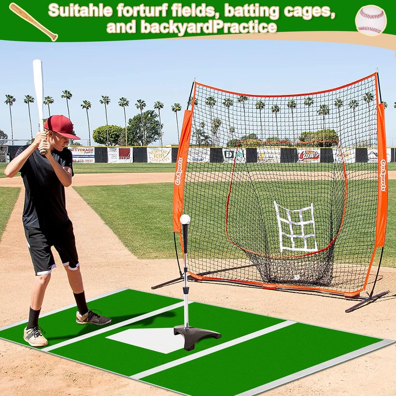 6x4 ft Baseball and Softball Hitting Mat with Non-Slip Backing