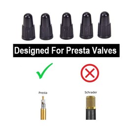 PRESTA VALVE DUST CAPS 50 Pcs,Bike Dust Caps Black Plastic, Tyre Presta Valve Caps for Bikes Bicycle Tire Valve Cap Dust Covers