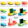 COM-FOUR® Plastic Scourer, Universal Cleaning Sponge with Recessed Grip and