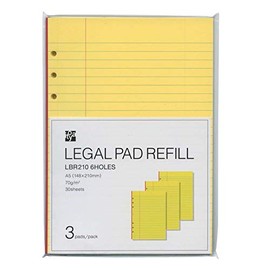 Itoya Legal Pad Refill A5 Size, Pack of 3