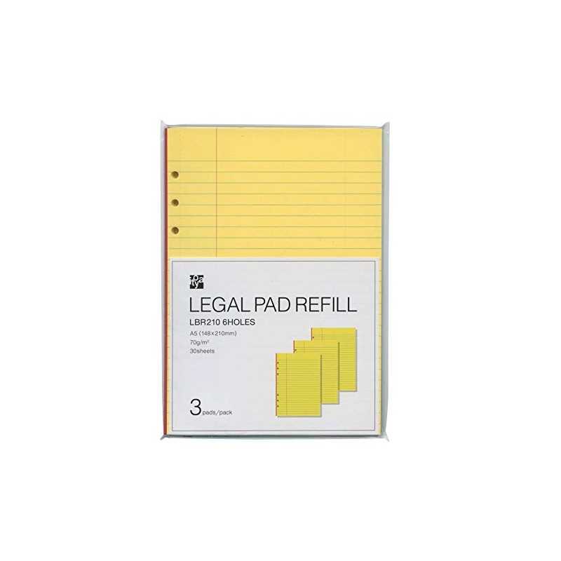 Itoya Legal Pad Refill A5 Size, Pack of 3