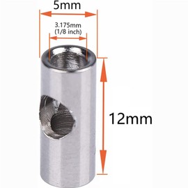 CAVLA Set of 3 Steel 3.175mm (1/8 inch) to 5mm Pinion Reducer Sleeve Adapter Shaft Motor Axle Change Over for Converting RC Motor 3650 550 540 Pinion Gears Metal Shaft Adapter Motor Axle Sleeve