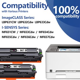 067 067H Black Toner Cartridge Set 2 Pack CRG-067 Compatible Replacement for Canon 067 canon067 Toner Works with Color ImageClass MF656Cdw LBP632Cdw MF654Cdw MF653Cdw LBP633Cdw MF650C LBP630C Printer