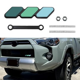 Tecledsn TRD Grille Decor Badge, 3-Color Upgrade Emblem, Grille Insert Trims, Tri-Color Grille Badge Emblem Decoration Accessories for Tacoma 4Runner Tundra Sequoia Rav4 Highlander (Green/Blue)