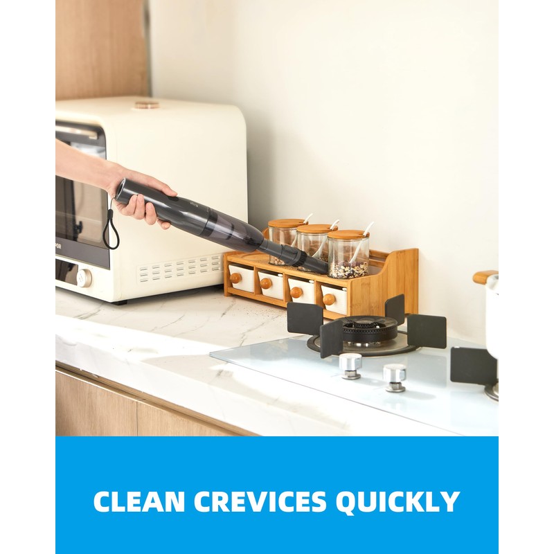 Brigii Crevice Vacuum, Cordless Mini Vacuum, 2 in 1 Handheld