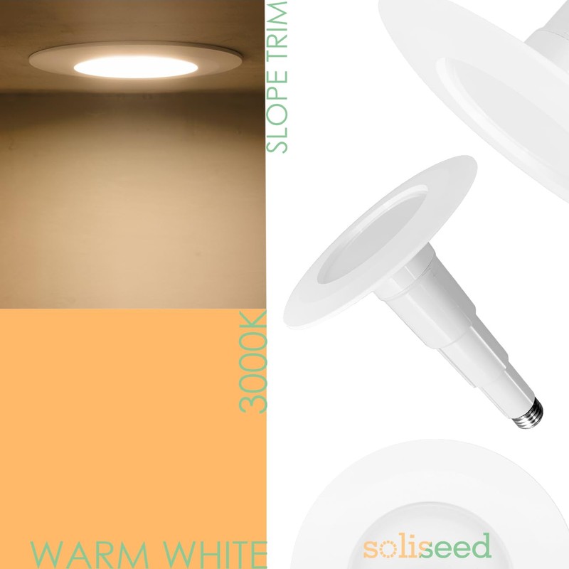 Soliseed 4 Inch LED Can Lights Retrofit Recessed Lighting,9W=40W,3000K Warm