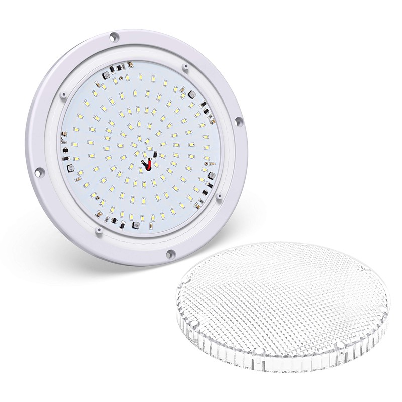 RV Trailer Camper 1000 Lumen 5th Wheel White 8.5" Round