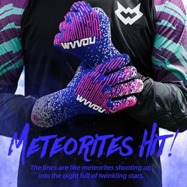 WVVOU Football Goalkeeper Gloves, Soccer Goalie Gloves Youth Adults, High Performance Goalkeeper Gloves, Breathable Soccer Gloves, 4+3mm Super Grip for The Toughest Saves