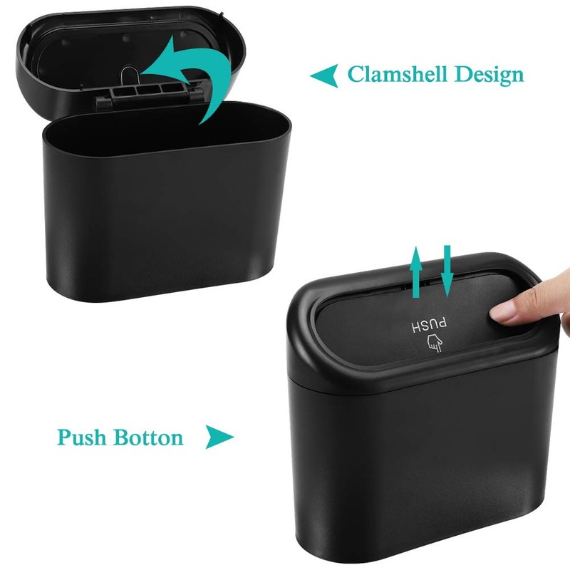 Accmor Car Trash Can with Lid, Mini Auto Dustbin Garbage