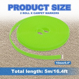 PATIKIL Carpet Marker Strips 10mm x 5 Meters, 2 Roll Floor Markers Nylon Strip Floor Marking Tape for Classroom Rug Teacher Supplies, Green