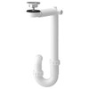 RANNILEN Water Trap P-Trap Drain Plumbing 1 Bowl White Bathroom