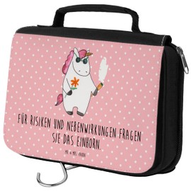 Mr. & Mrs. Panda Woodstock Unicorn Toiletry Bag, red, Hand Drawn
