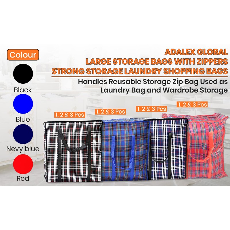 REUSABLE 190GSM HEAVY DUTY STURDY JUMBO Extra Large Storage Bag
