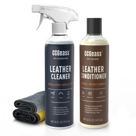 Leather Cleaner and Conditioner Kit – 2×16oz | Leather Cleaner for Car Seats, Furniture, Couches, Shoes & Boots | pH-Balanced, Non-Greasy, Restores & Protects All Leather