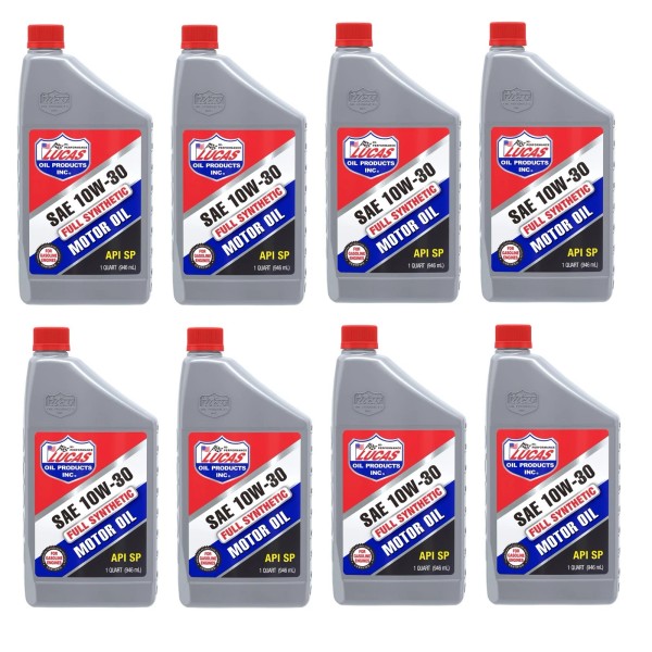 Lucas Oil 10050 Set of 8 Synthetic SAE 10W-30 Motor