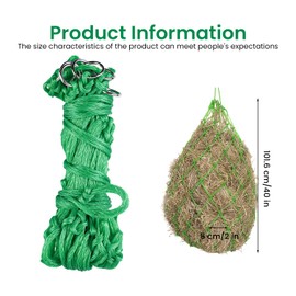 Hay Net for Horses, 4 Pieces 36 cm Hay Net, Tight Mesh, Hay Net for Horses, Tight Mesh Hay Net, Hay Net Horses, Hay Bag for Horses, Sheep, Goats, Animals (Green)