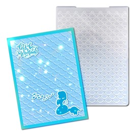 Arbuya Mermaid Scale Plastic Embossing Folders for Card Making Fish Dragon Scales Textured Embossing Folder for Scrapbooking Pages Paper Crafting Clay Decoration