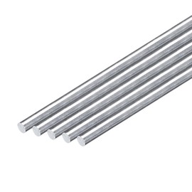 sourcing map 10Pcs 3/16"(5mm) Dia Round Aluminum Rod, 4"(102mm) Long 6061 Aluminum Round Rod Solid Lathe Bar Stock for Industry Construction DIY Crafts