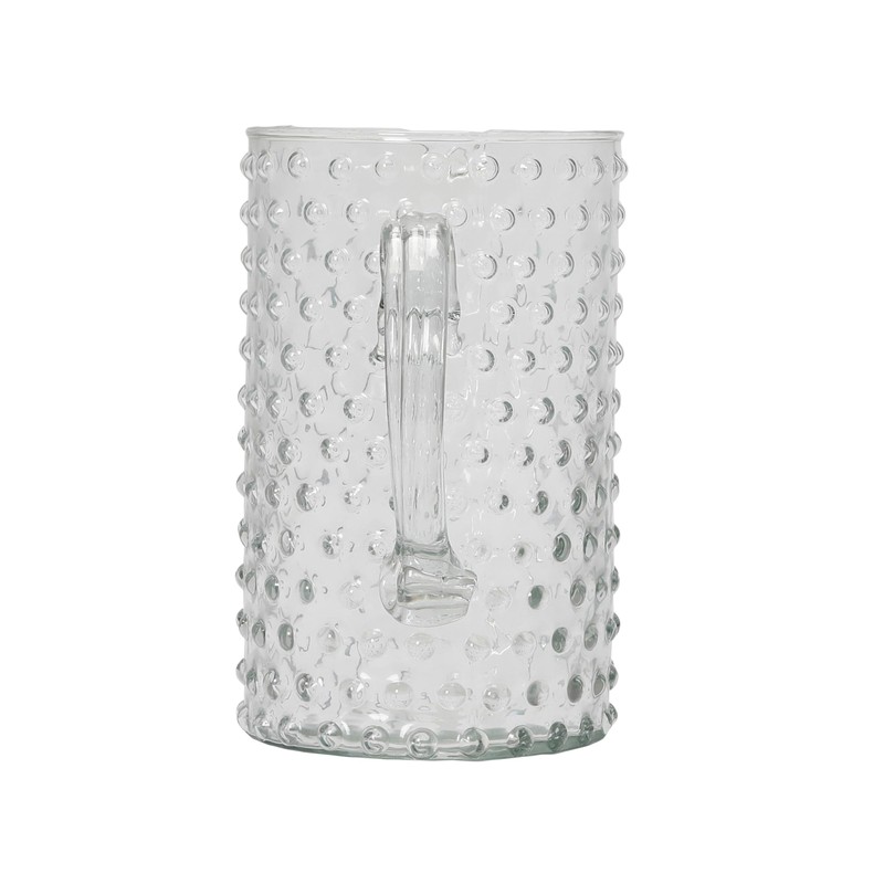 Creative Co-Op Hand Blown Glass Hobnail Pitcher, Clear