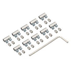 PATIKIL 3 mm Hole Wire Rope Clips Set of 10 Steel Single Holes Lock Cable Clips Clip with M3 x 0.5 Screws Tensioner for Cable Craft Fittings Silver