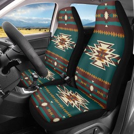 Brosoneto Tribal Aztec Seat Covers for Cars Front Seat, Two Pack Front Seat Covers Car Seat Protectors Universal fit SUV Truck Van Sedans Automotive Interior Covers Easy Install Clean