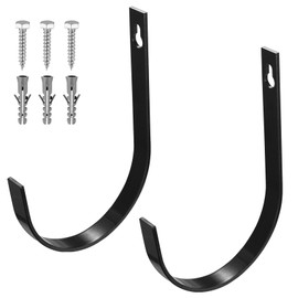 Pack of 2 Wall Hooks, Garage Hooks, Heavy Duty Hooks, Wall Mount, Ladder Hooks, Device Hooks, Wall Hooks for Screws, Metal Garage Hooks, U Hooks, Wall Mount for Garage, Ladder, Bicycle Tool (210 mm)