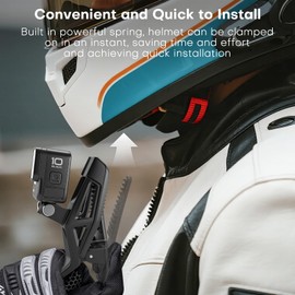 REYGEAK Helmet Chin Mount Clip Compatibility: Osmo Action 5 Pro, Osmo Action 4, Osmo Action 3,Compatible Hero13/Hero 12/Hero 11/10/9, insta-360 ACE pro 2