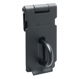 Sayayo Door Hasp Latch Lock 3 Inch Padlock Hasp Clasp Door Lock Latch Pocket Door Lock for Barn Door, Cabinet, Drawer, Stainless Steel Matte Black, CMS9B-3