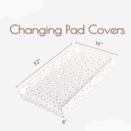 Baby Changing Pad Cover Boy, 100% Cotton Changing Table Sheets, 2 Pack Changing Table Covers, 32"x16" x 8" Diaper Changing Pad Cover Boy, Oeko-TEX Certified (Woodland Green Changing PadCover)