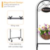 LEWIS&WAYNE 40’’ Tall Metal Welcome Planter Basket Stand with Coco