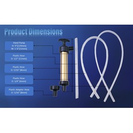 Pactrade Marine Engine Manual Oil Change Extractor Solid Brass Easy to Use Hand Pump Self-Priming Action - 9 Inches Long Perfect for Boats, Off-Road Vehicle, RVs, Auto