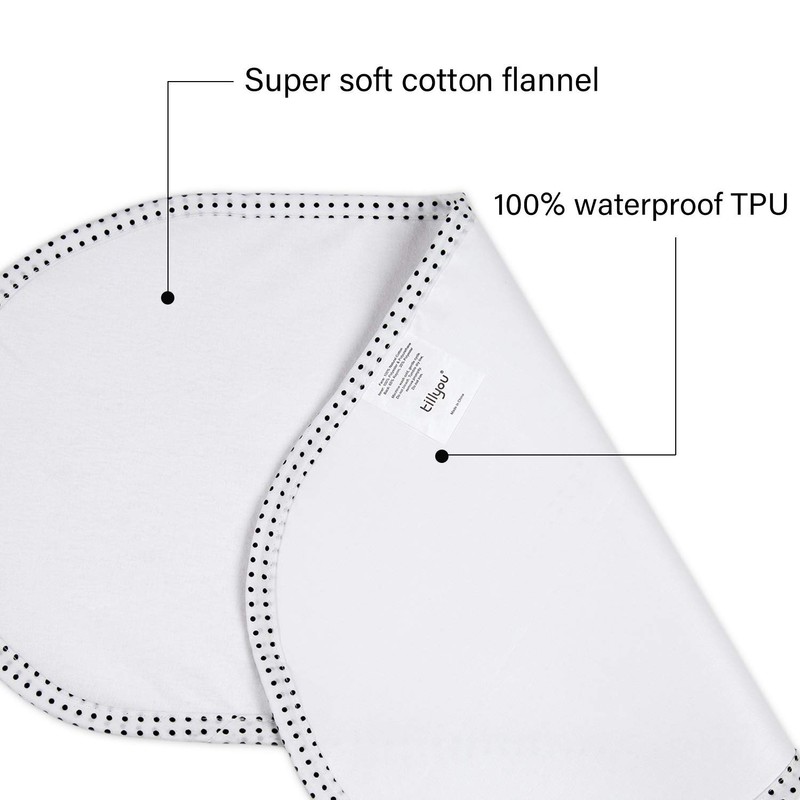 TILLYOU Waterproof Changing Pad Liners 6 Pack, 100% Cotton Reusable