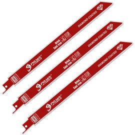 PAYA TOOLS 3-Piece 9 inch 40-50 Grit Diamond-Grit Edge Reciprocating Saw Blade for Cast Iron, Masonry, Fiber Cement & Fiberglass