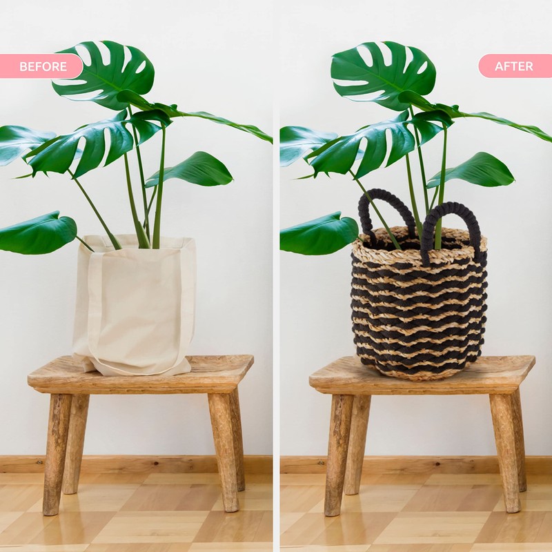 Compactor Flora Seagrass Storage Basket, Medium, 25 x Ø 25