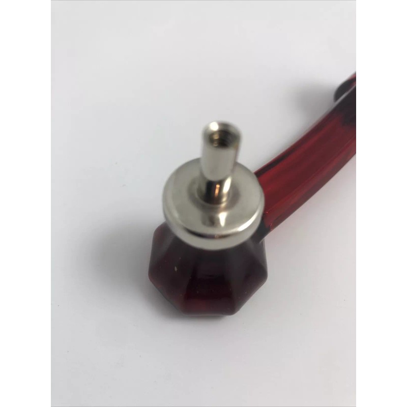 CPK Glass Cabinet Drawer Pull Red Elegance Glass 3” Center