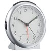 TFA Dostmann Analoger Funk-Wecker, 98.1036, mit Alarm, inklusive Funkuhr, Silber,