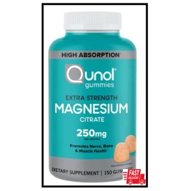 Qunol Magnesium Citrate Extra Strength 250 mg, 150 Gummies