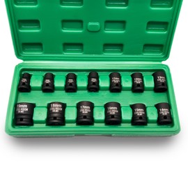 Steel Vision 13-Piece Socket Set, 3/8" Drive Metric lmpact Socket Set，Standard & Deep，Chrome-Moly Steel，Laser-Etched Markings for Easy Removing and Use