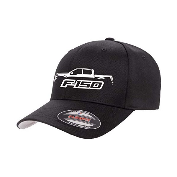 2015-20 Ford F150 Pickup Truck Outline Design Flexfit 6277 Athletic Baseball Fitted Hat Cap Black L/XL