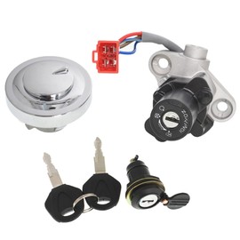 waltyotur Ignition Switch Seat Gas Cap Cover Lock Key 4pcs Set Replacement for Yamaha V-Star 650 1100 1999-2016