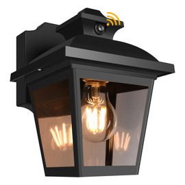 FUDESY Dusk to Dawn Outdoor Wall Lantern, Exterior Sensor Porch Light Wall Mount with LED Bulb, Waterproof Anti-Rust Wall Sconce Lighting , Black Outside Light Fixtures for Hose, Front Door, Garage